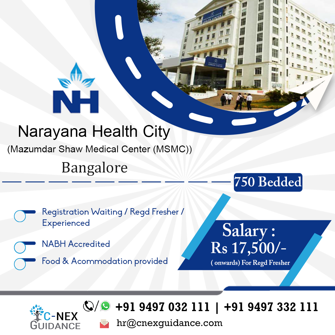 Nursing Recruitment for Narayana Health City, Bangalore - C-Nex ...