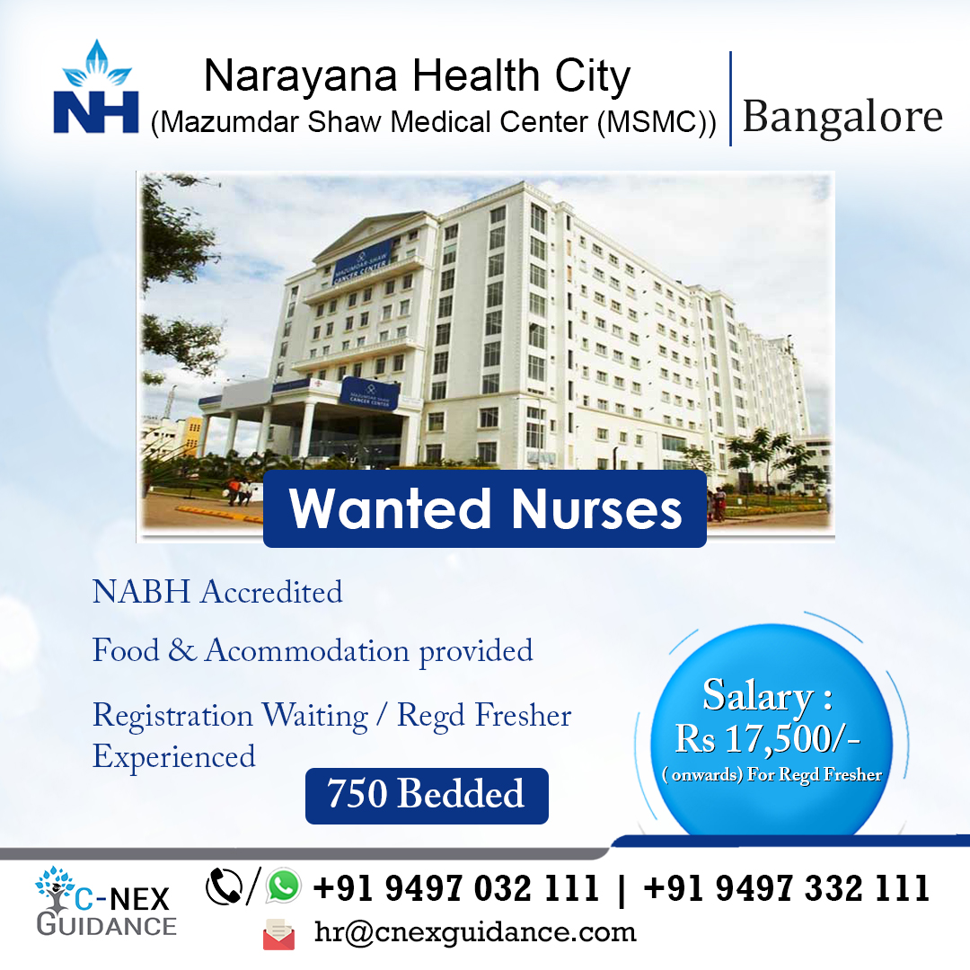 Nursing Recruitment for Narayana Health City Bangalore C Nex