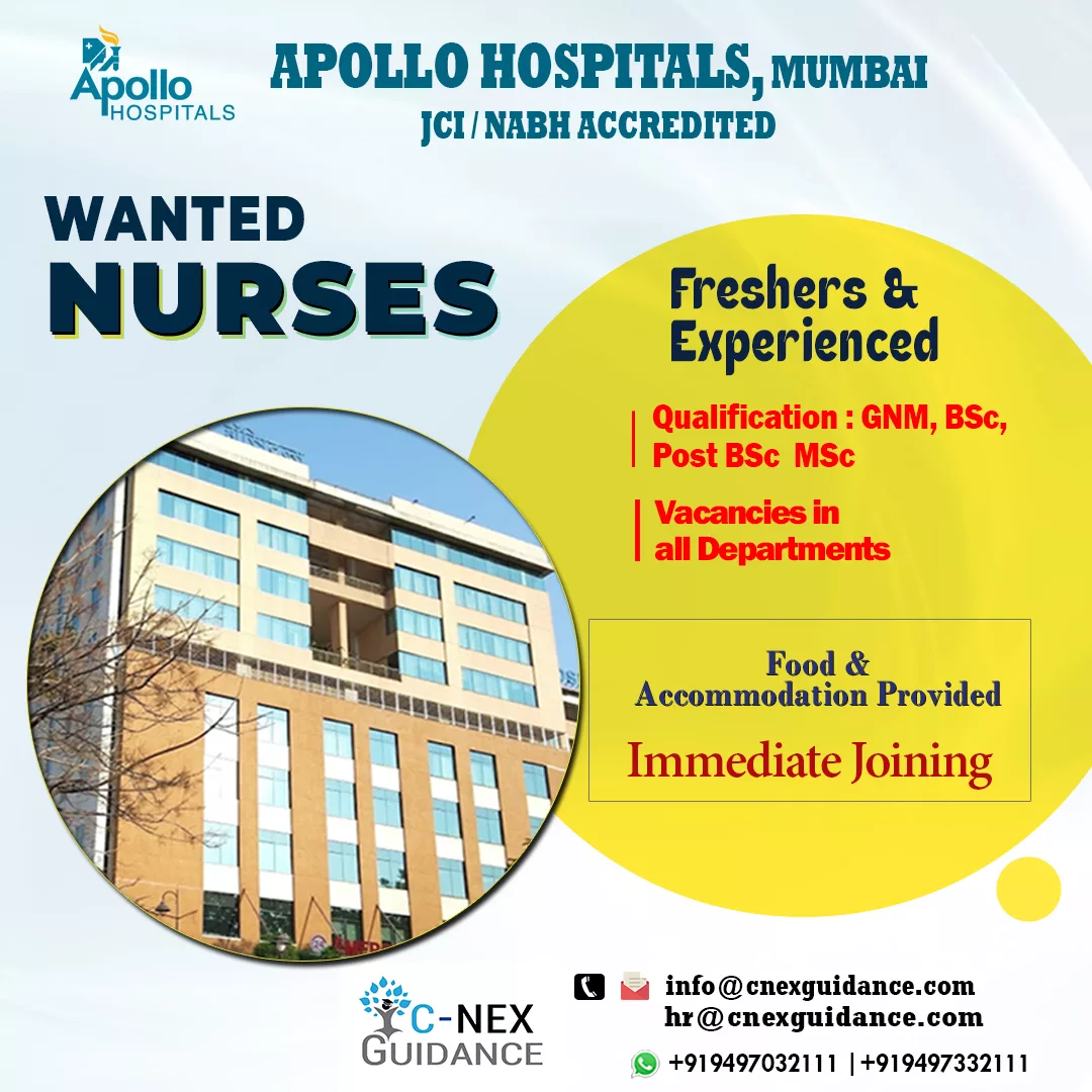 Nursing Recruitment for Apollo Hospitals Mumbai