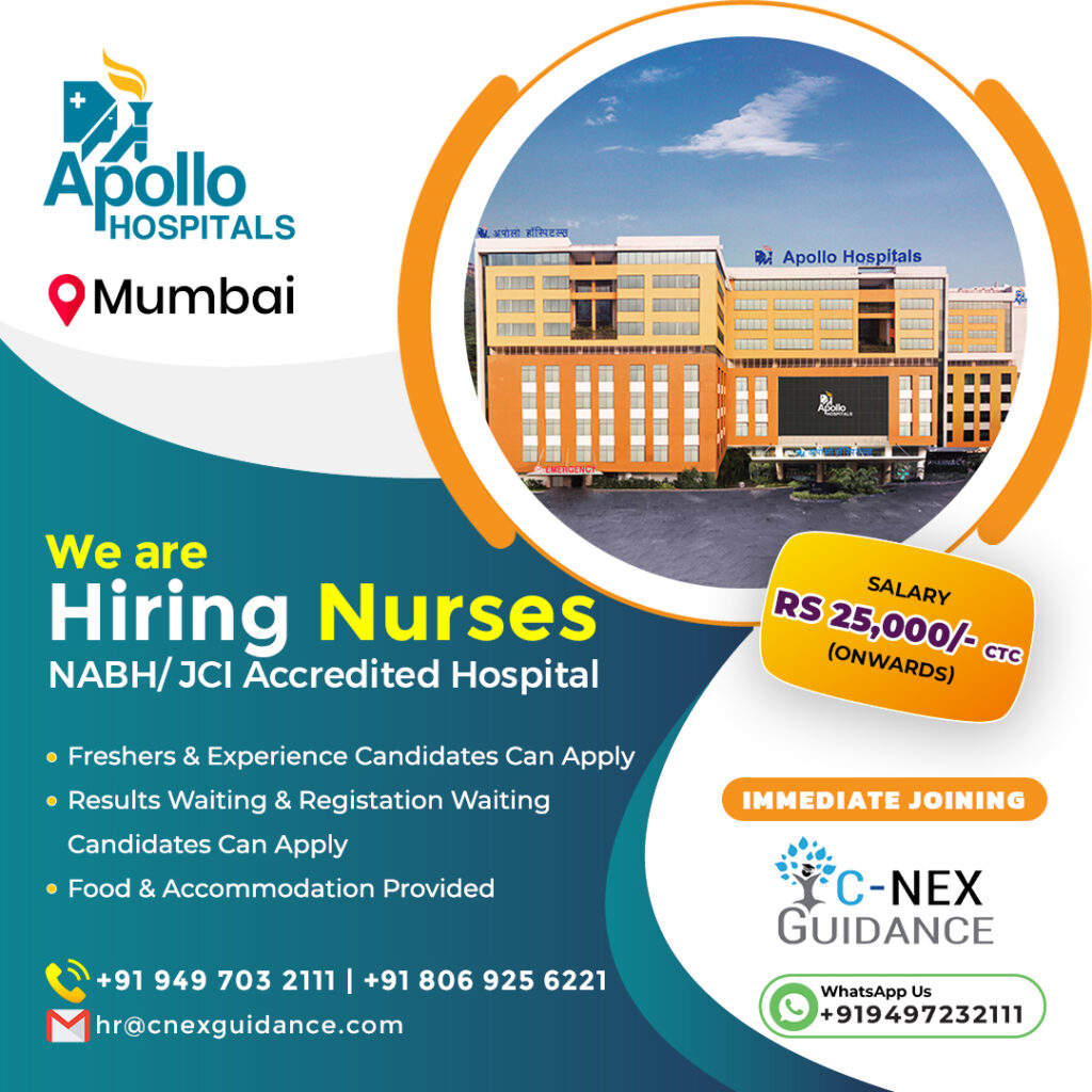 Nursing Recruitment for Apollo Hospitals, Mumbai