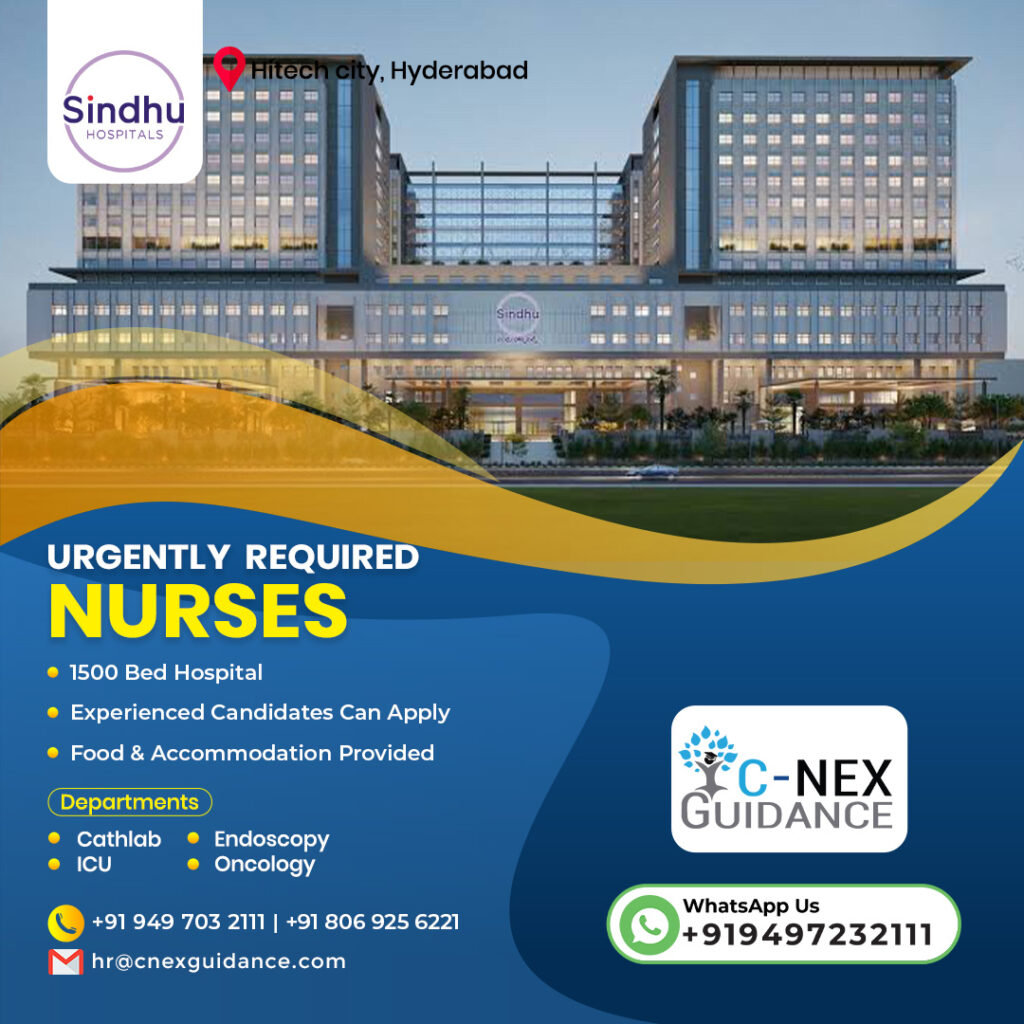 Nursing Recruitment for Sindhu Hospitals Hyderabad