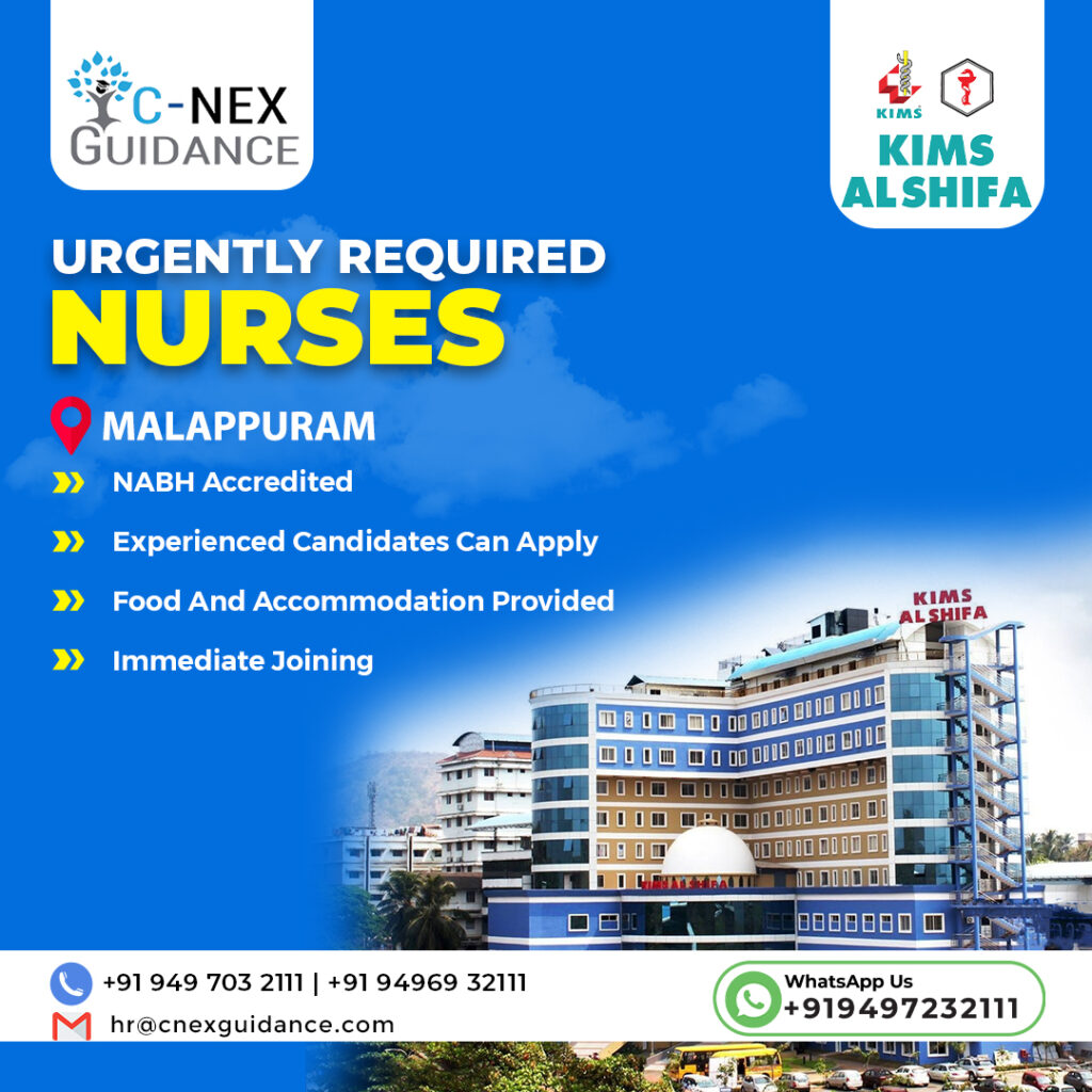 Nursing Recruitment for KIMS Al Shifa Hospital, Perinthalmanna